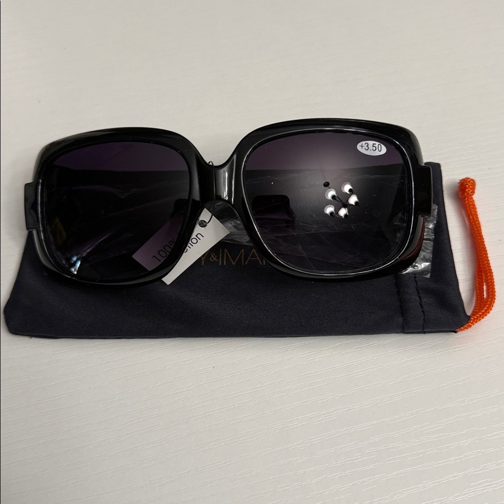 JOY & IMAN Sunglasses Bifocals Readers +3.50 Black New